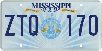 MS license plate ZTQ170