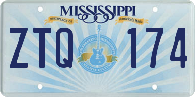 MS license plate ZTQ174