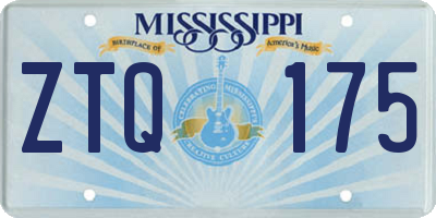 MS license plate ZTQ175
