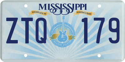MS license plate ZTQ179