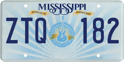 MS license plate ZTQ182