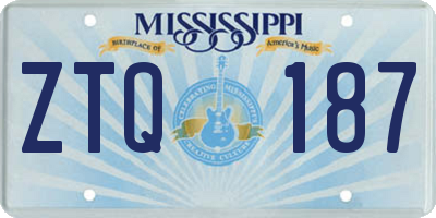 MS license plate ZTQ187
