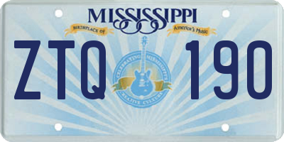 MS license plate ZTQ190