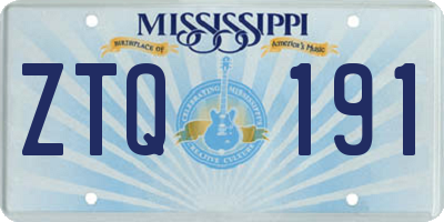 MS license plate ZTQ191