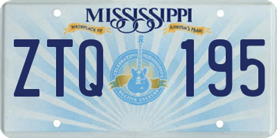 MS license plate ZTQ195