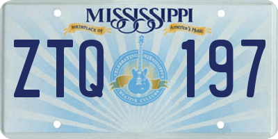 MS license plate ZTQ197