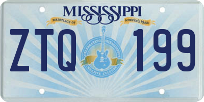 MS license plate ZTQ199