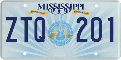 MS license plate ZTQ201