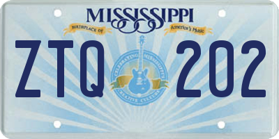 MS license plate ZTQ202