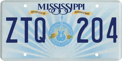 MS license plate ZTQ204