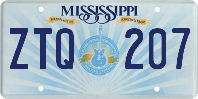 MS license plate ZTQ207