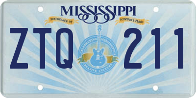 MS license plate ZTQ211