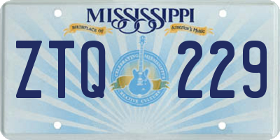 MS license plate ZTQ229
