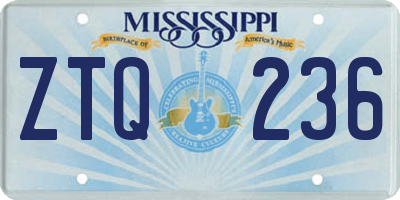 MS license plate ZTQ236