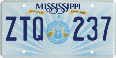 MS license plate ZTQ237