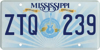 MS license plate ZTQ239
