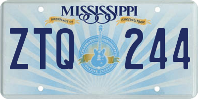 MS license plate ZTQ244