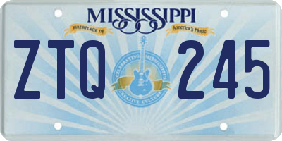 MS license plate ZTQ245