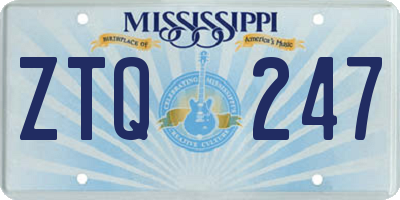 MS license plate ZTQ247
