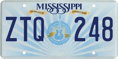 MS license plate ZTQ248
