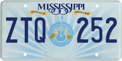 MS license plate ZTQ252