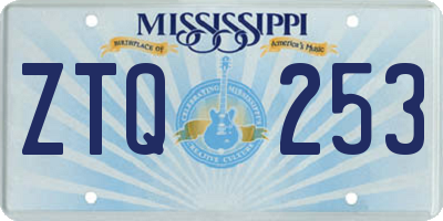 MS license plate ZTQ253