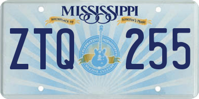 MS license plate ZTQ255