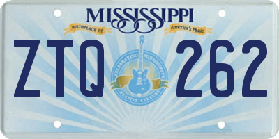 MS license plate ZTQ262
