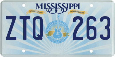 MS license plate ZTQ263