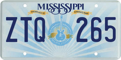 MS license plate ZTQ265