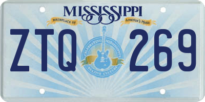 MS license plate ZTQ269
