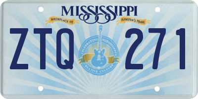 MS license plate ZTQ271