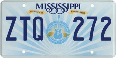 MS license plate ZTQ272