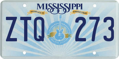 MS license plate ZTQ273