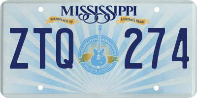 MS license plate ZTQ274
