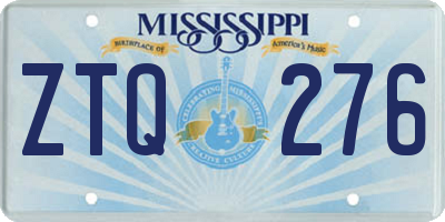 MS license plate ZTQ276