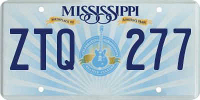 MS license plate ZTQ277