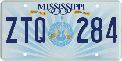 MS license plate ZTQ284
