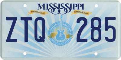 MS license plate ZTQ285
