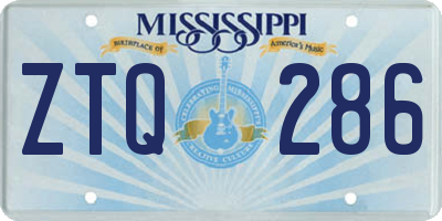 MS license plate ZTQ286