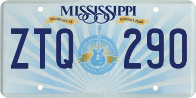 MS license plate ZTQ290