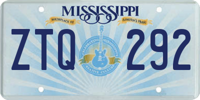 MS license plate ZTQ292