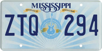 MS license plate ZTQ294