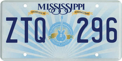 MS license plate ZTQ296