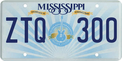 MS license plate ZTQ300