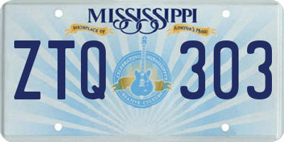 MS license plate ZTQ303