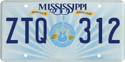 MS license plate ZTQ312