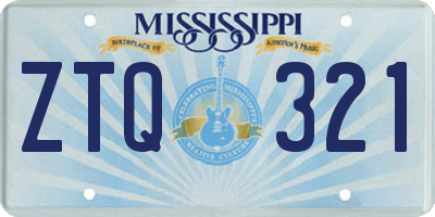 MS license plate ZTQ321
