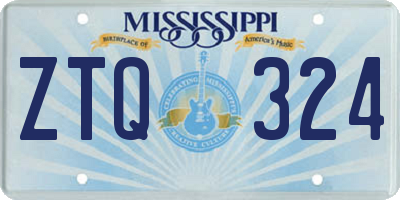 MS license plate ZTQ324