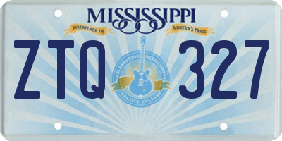MS license plate ZTQ327